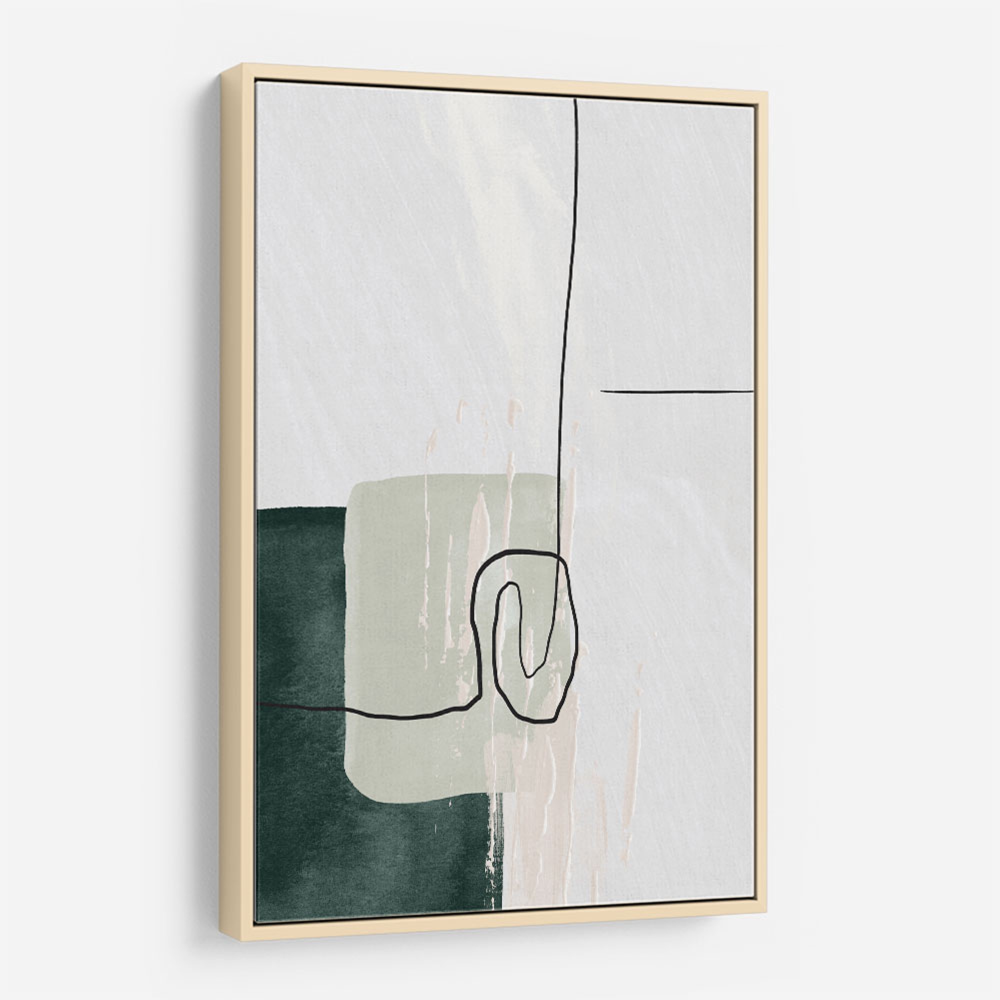 Green Abstract Shapes Wall Art